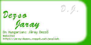dezso jaray business card