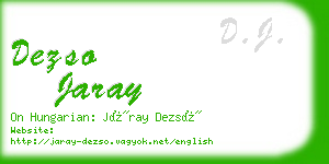 dezso jaray business card